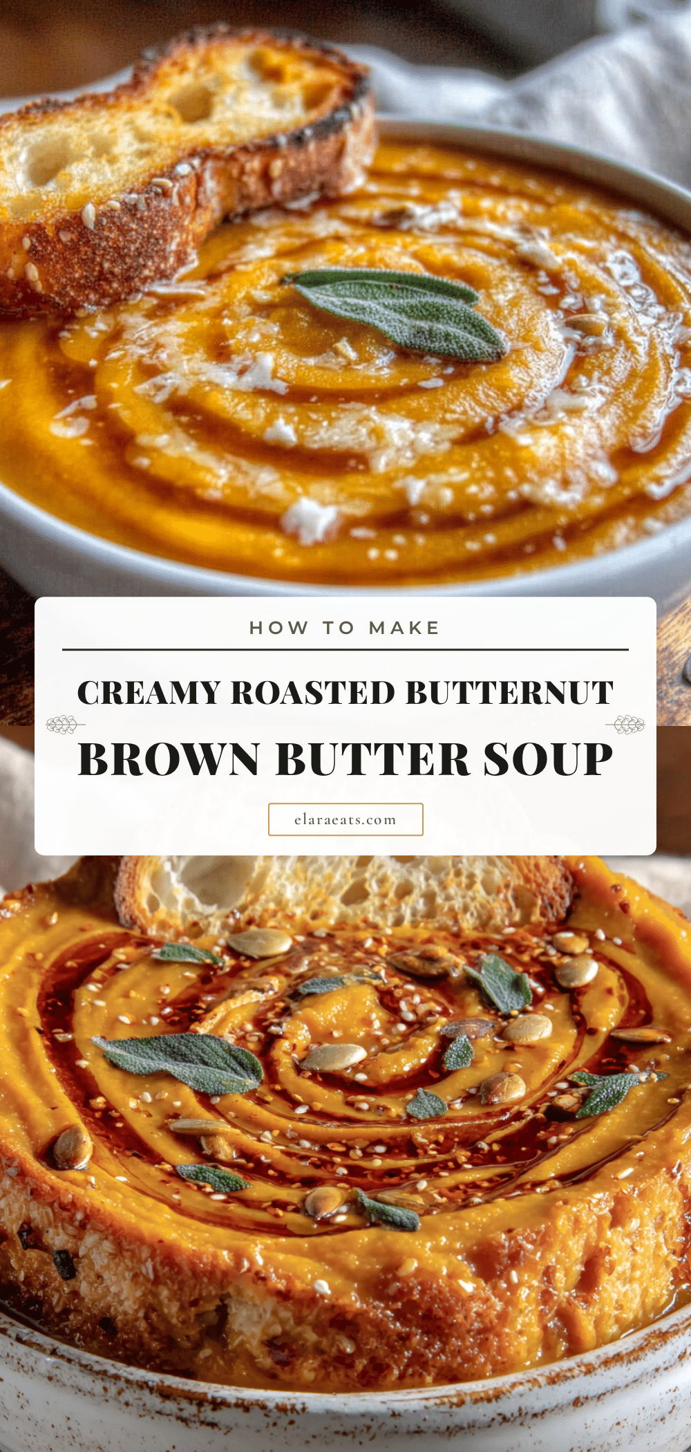 creamy roasted butternut squash soup with brown butter recipe