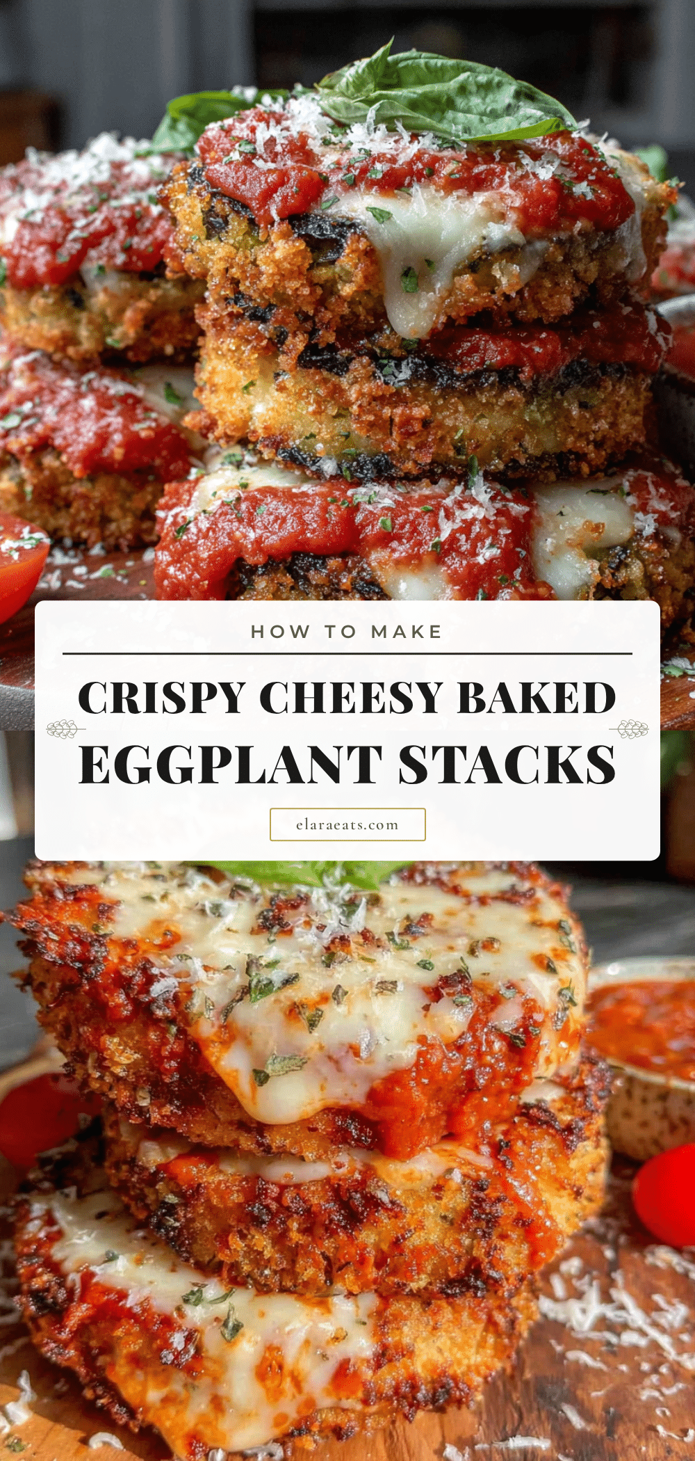crispy baked eggplant parmesan stacks recipe