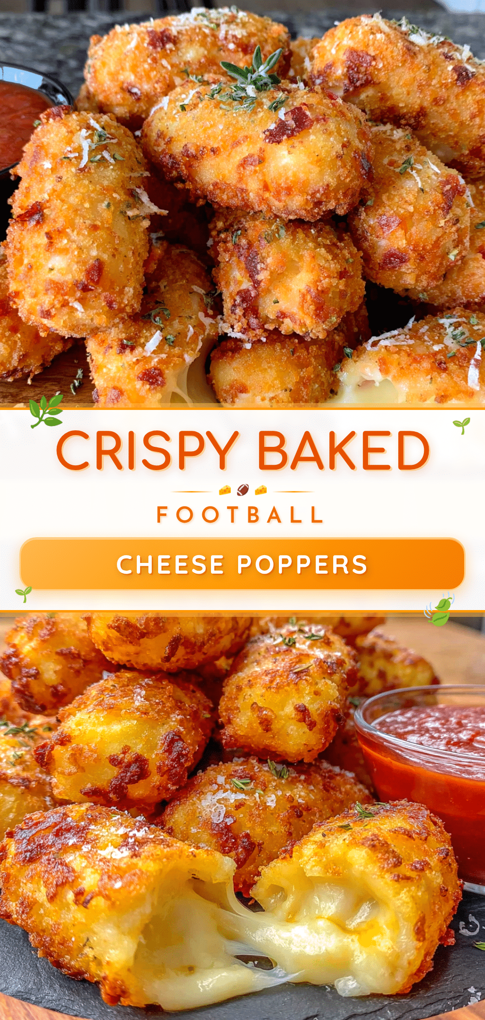Crispy Baked Football Cheese Poppers recipe