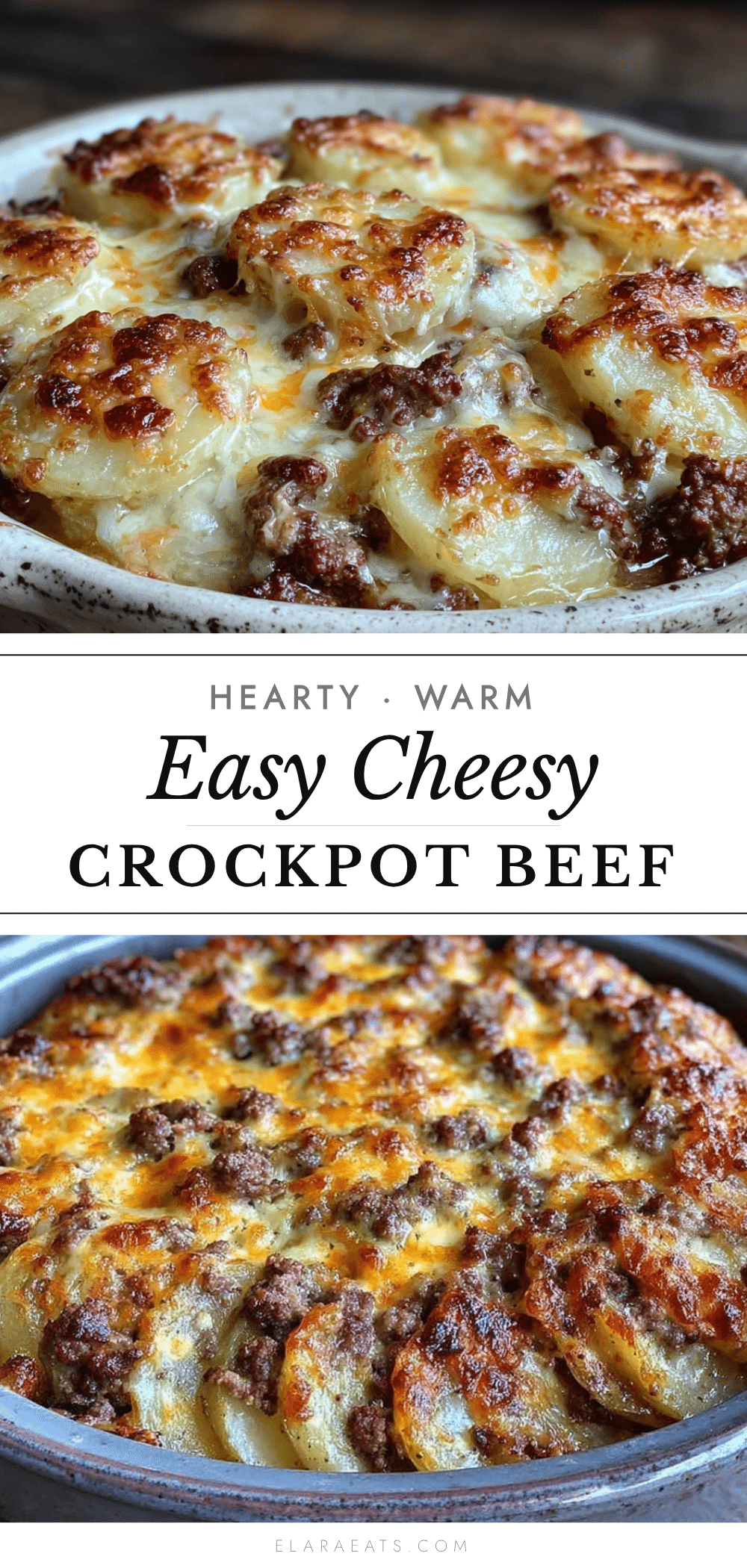 crockpot ground beef and potato casserole recipe