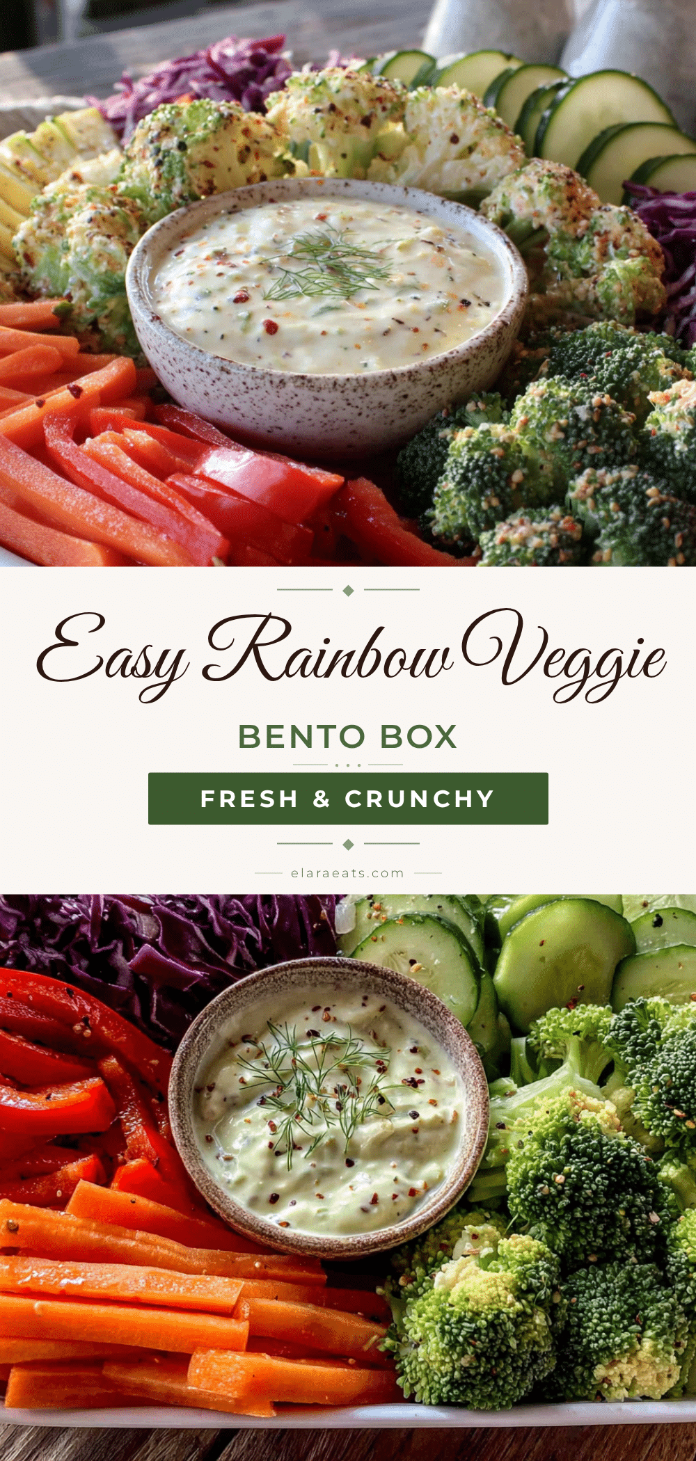 easy rainbow veggie bento box recipe