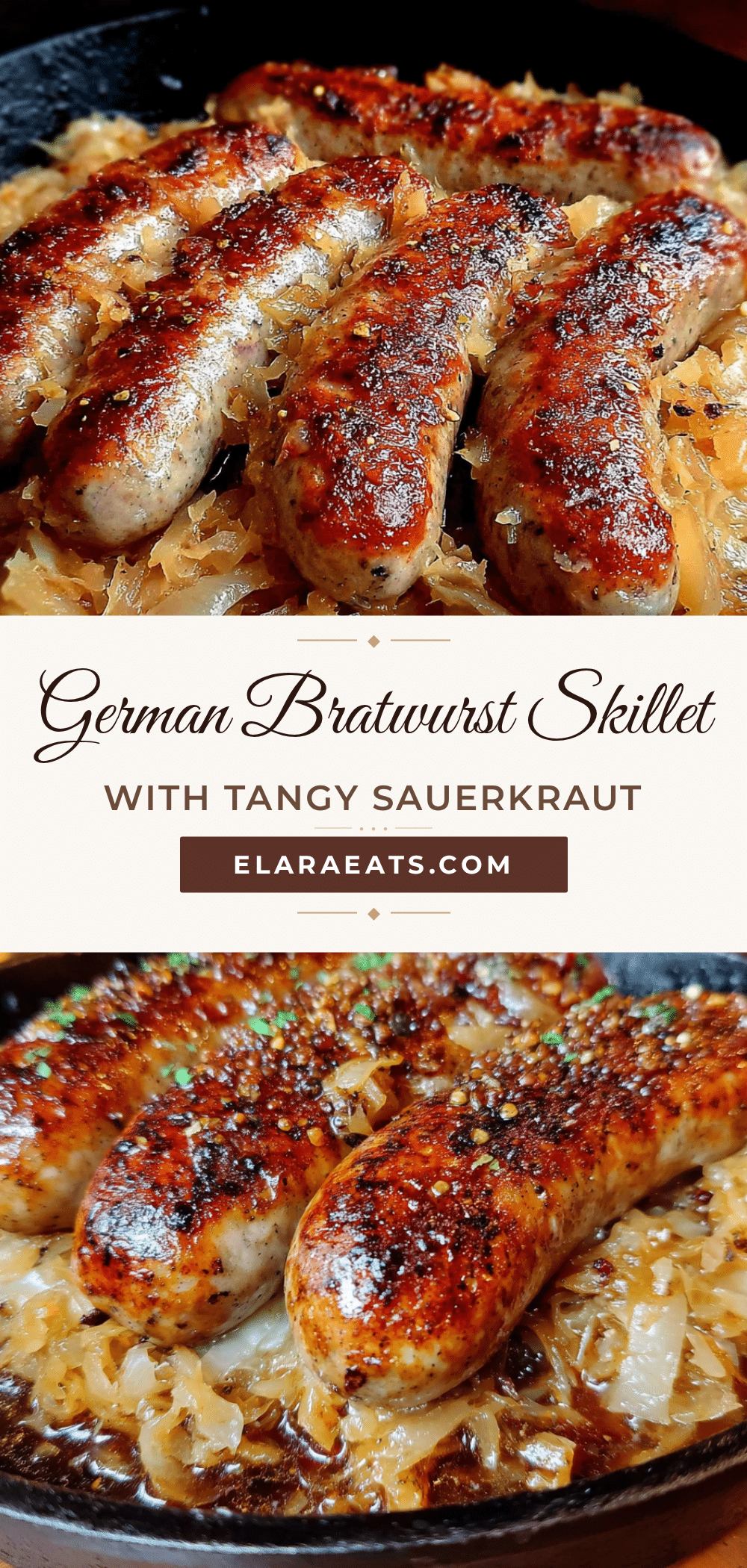 German bratwurst and sauerkraut skillet recipe