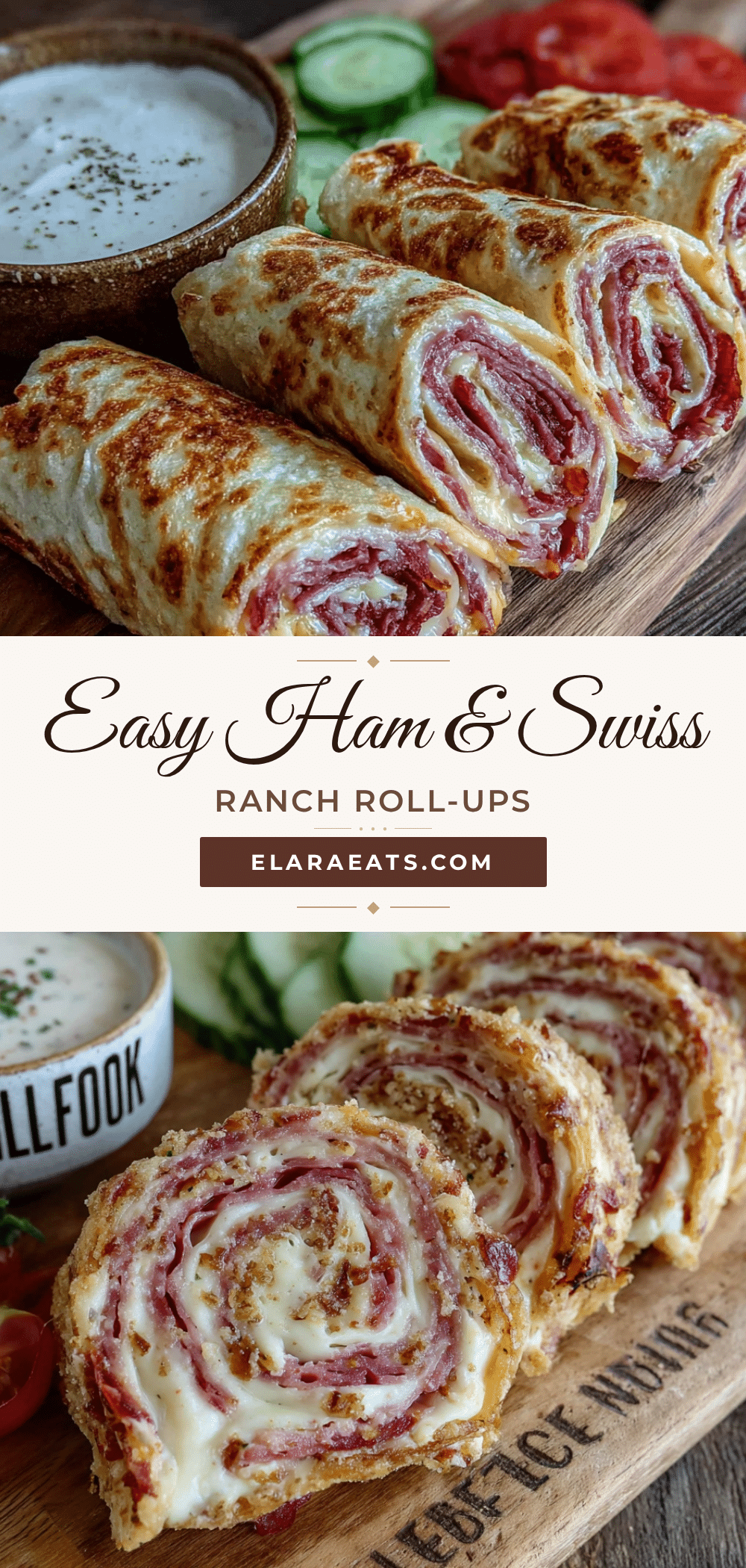 ham and swiss ranch roll-ups recipe