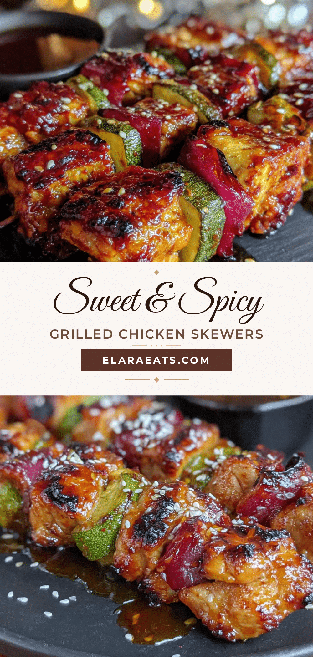 honey sriracha chicken skewers recipe
