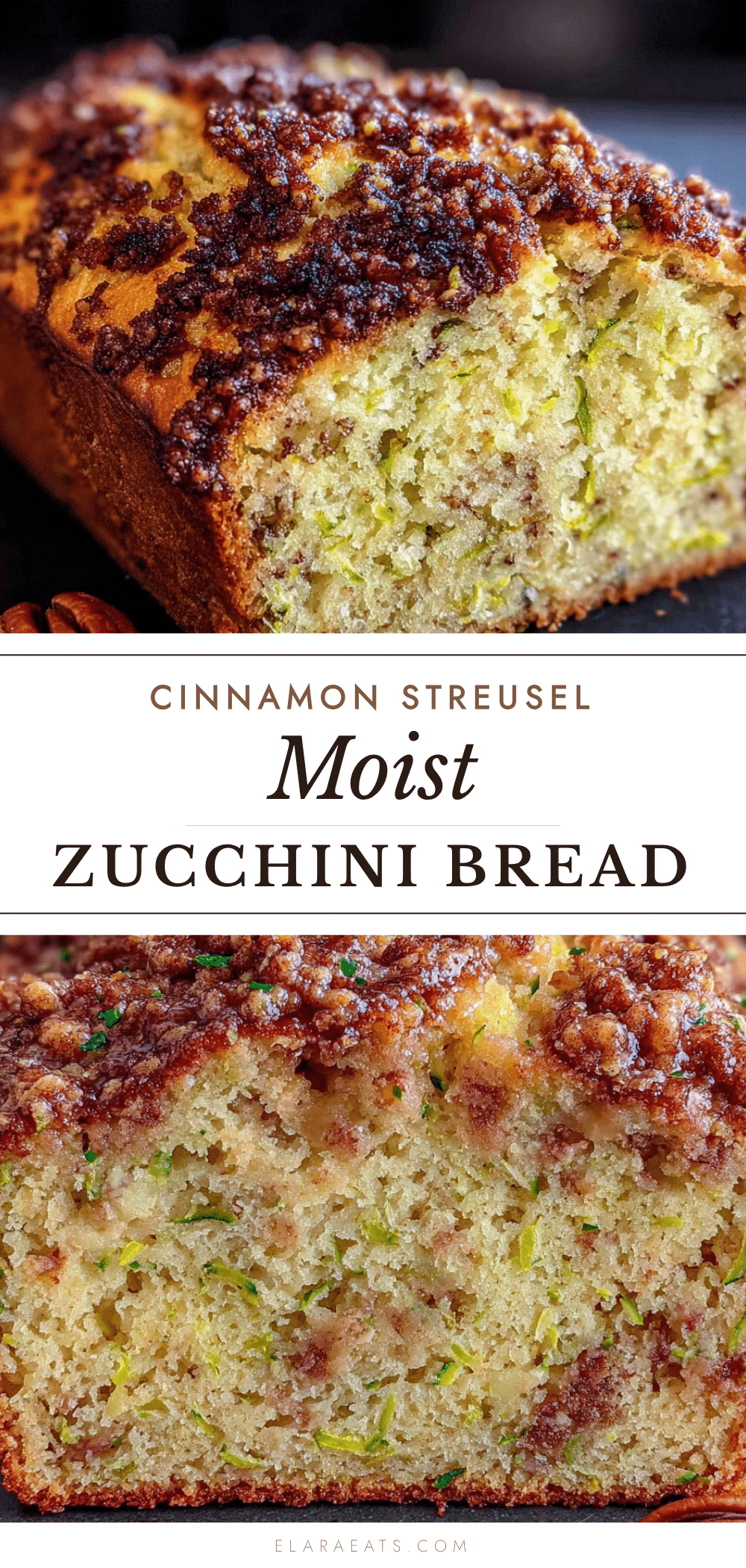 moist cinnamon streusel zucchini bread recipe