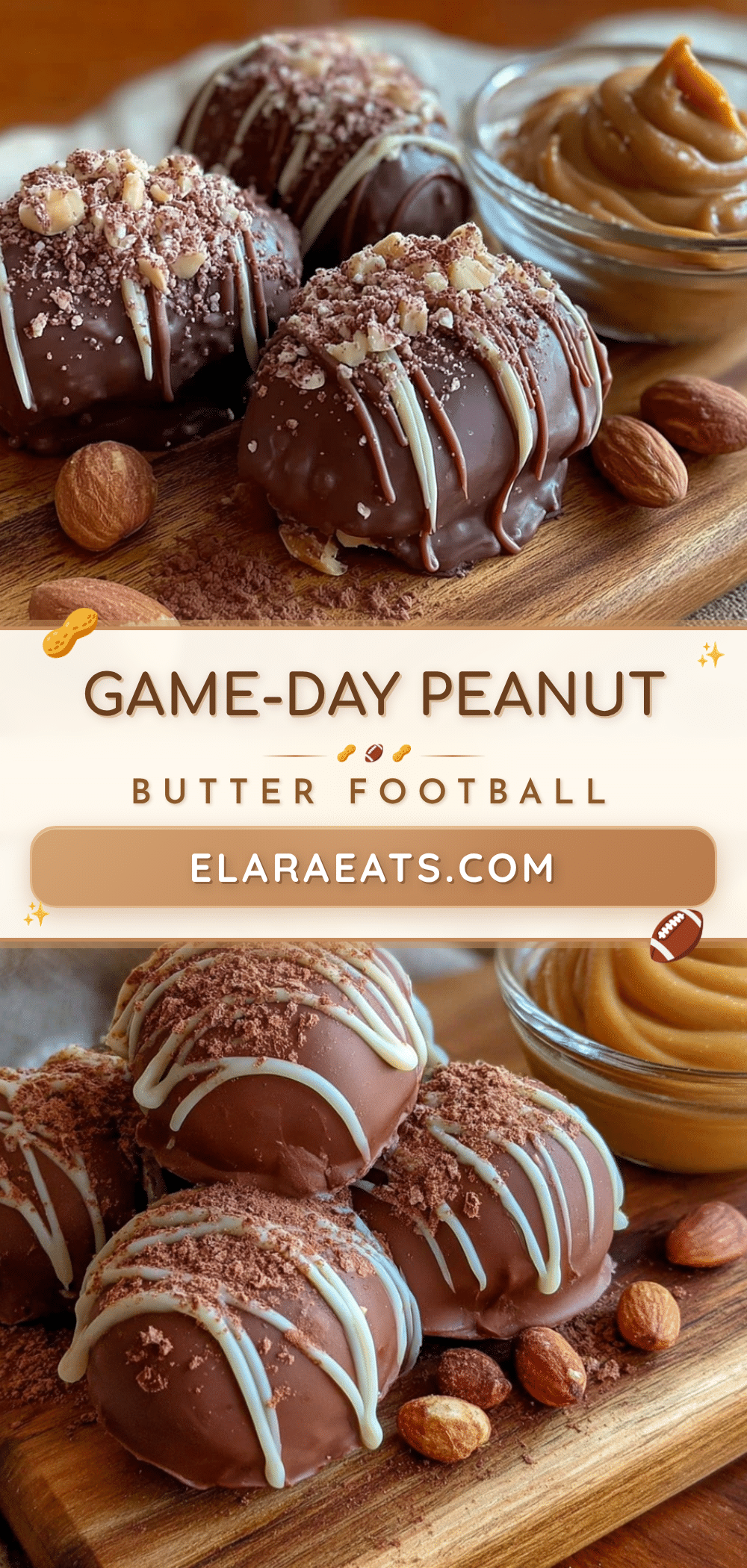 no-bake peanut butter football bites recipe