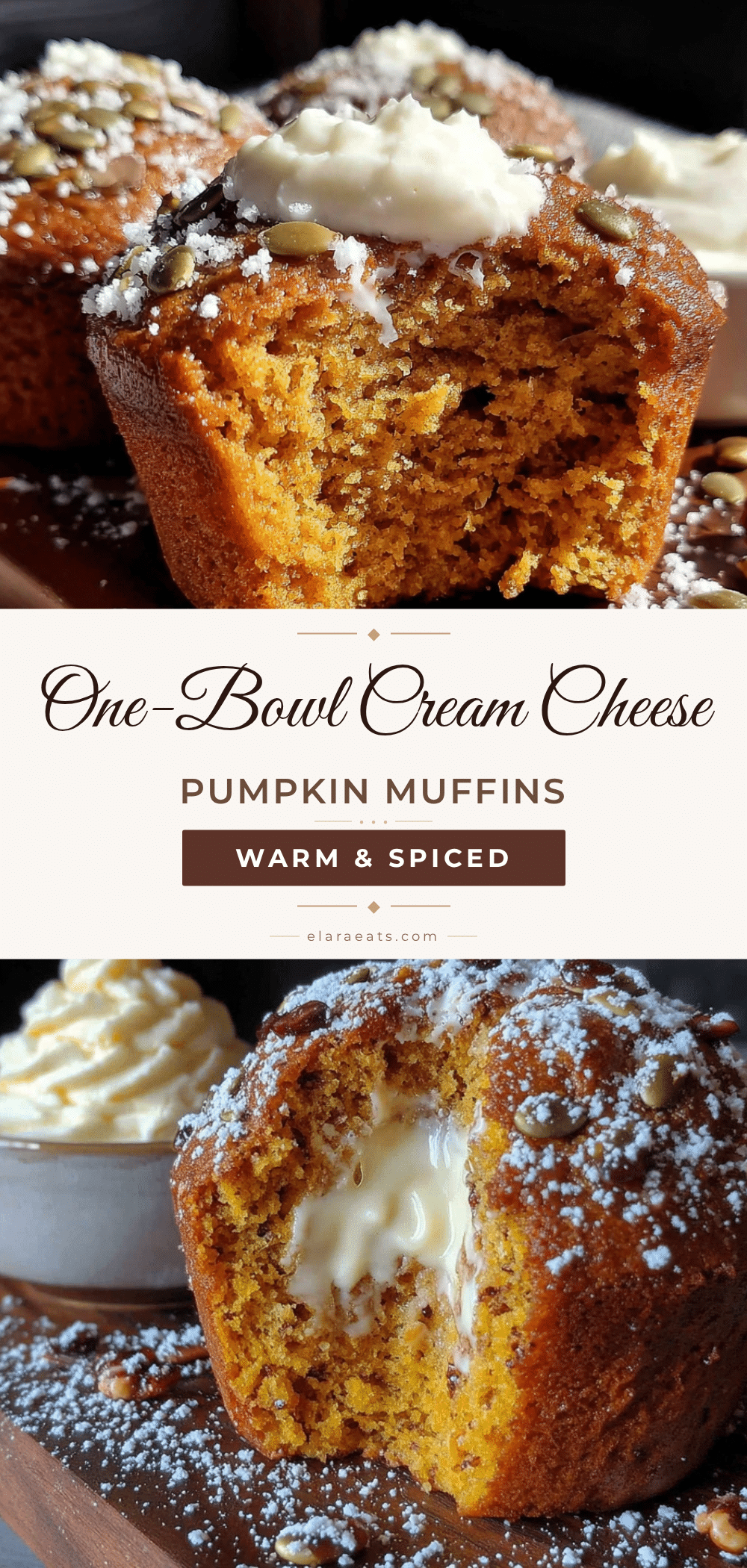 One-Bowl Pumpkin Cream Cheese Muffins recipe