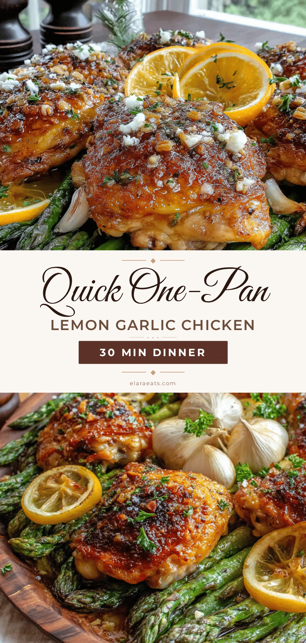 one-pan lemon garlic chicken and asparagus recipe