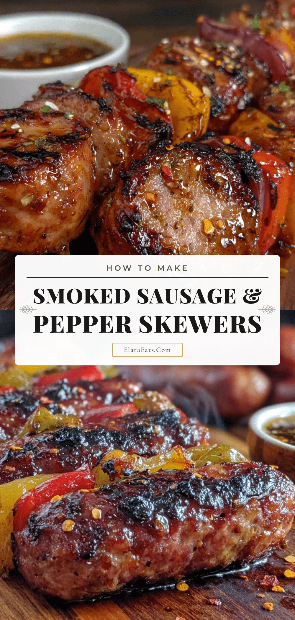 smoked sausage and pepper skewers recipe
