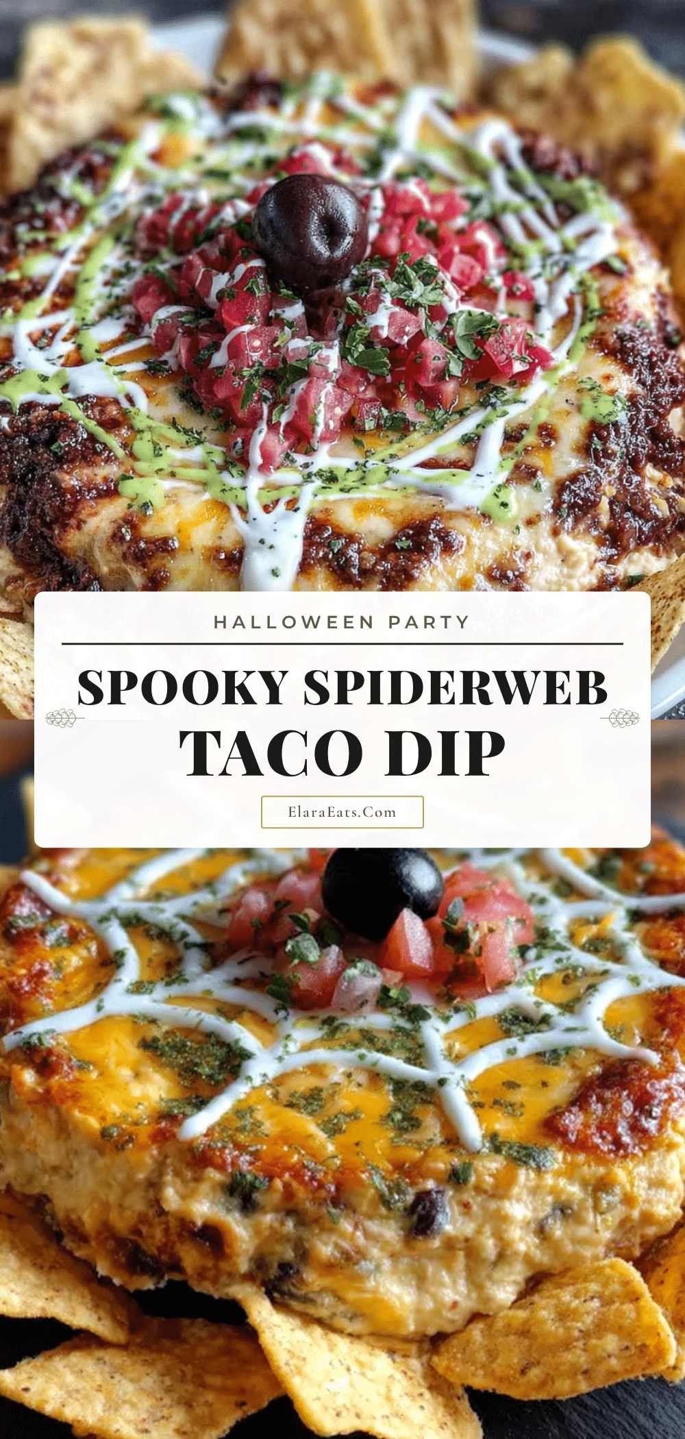 Spooky Spiderweb Taco Dip recipe