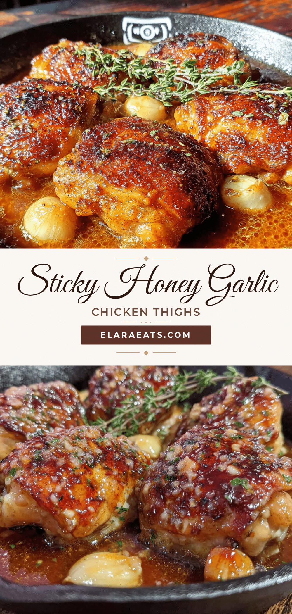 sticky honey garlic chicken thighs recipe