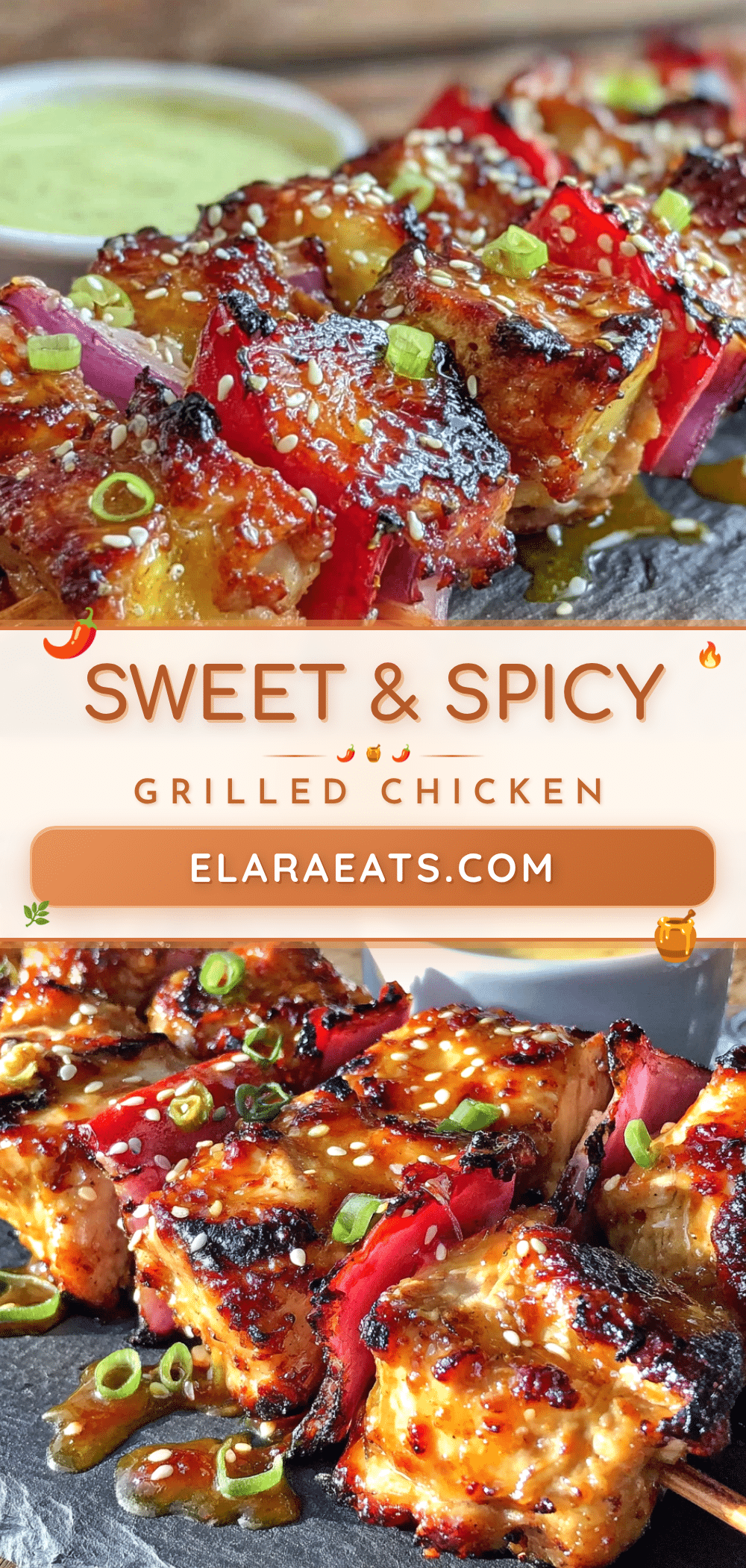 sticky honey sriracha chicken skewers recipe