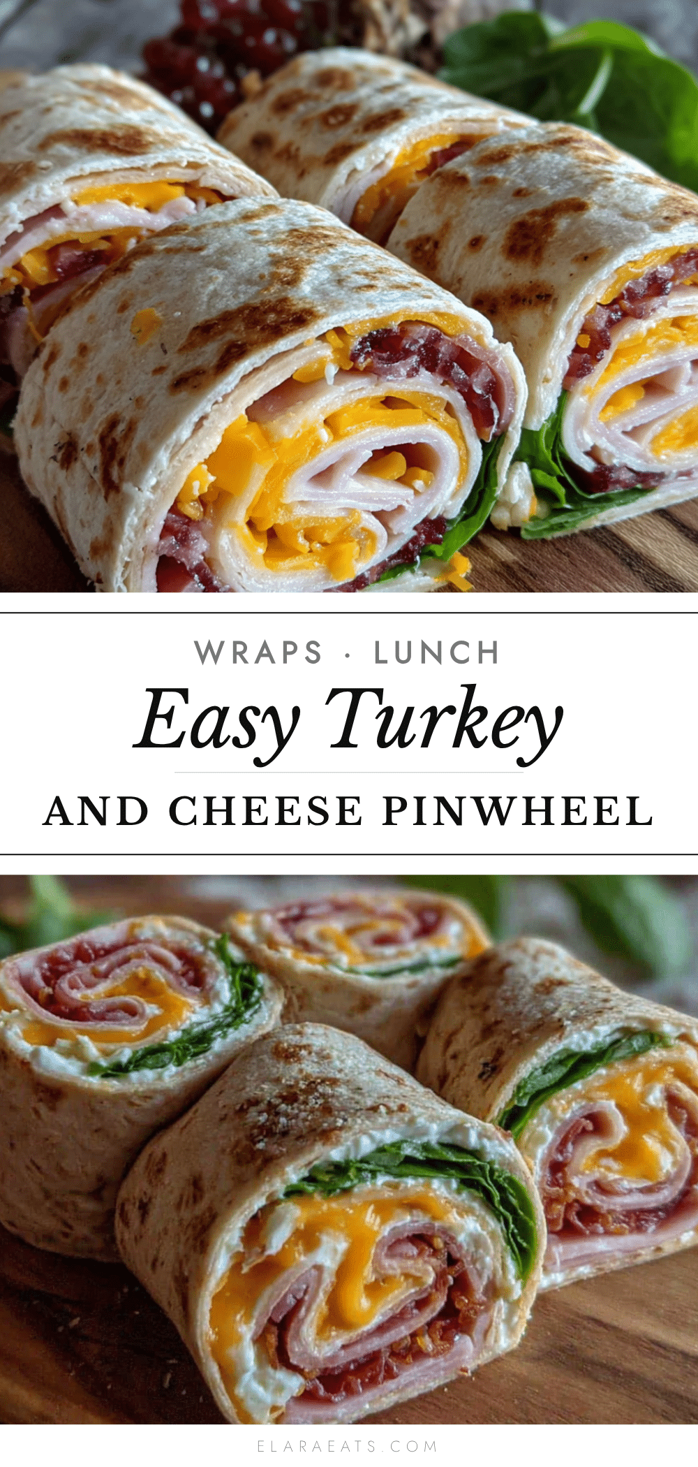turkey and cheese pinwheel wraps recipe