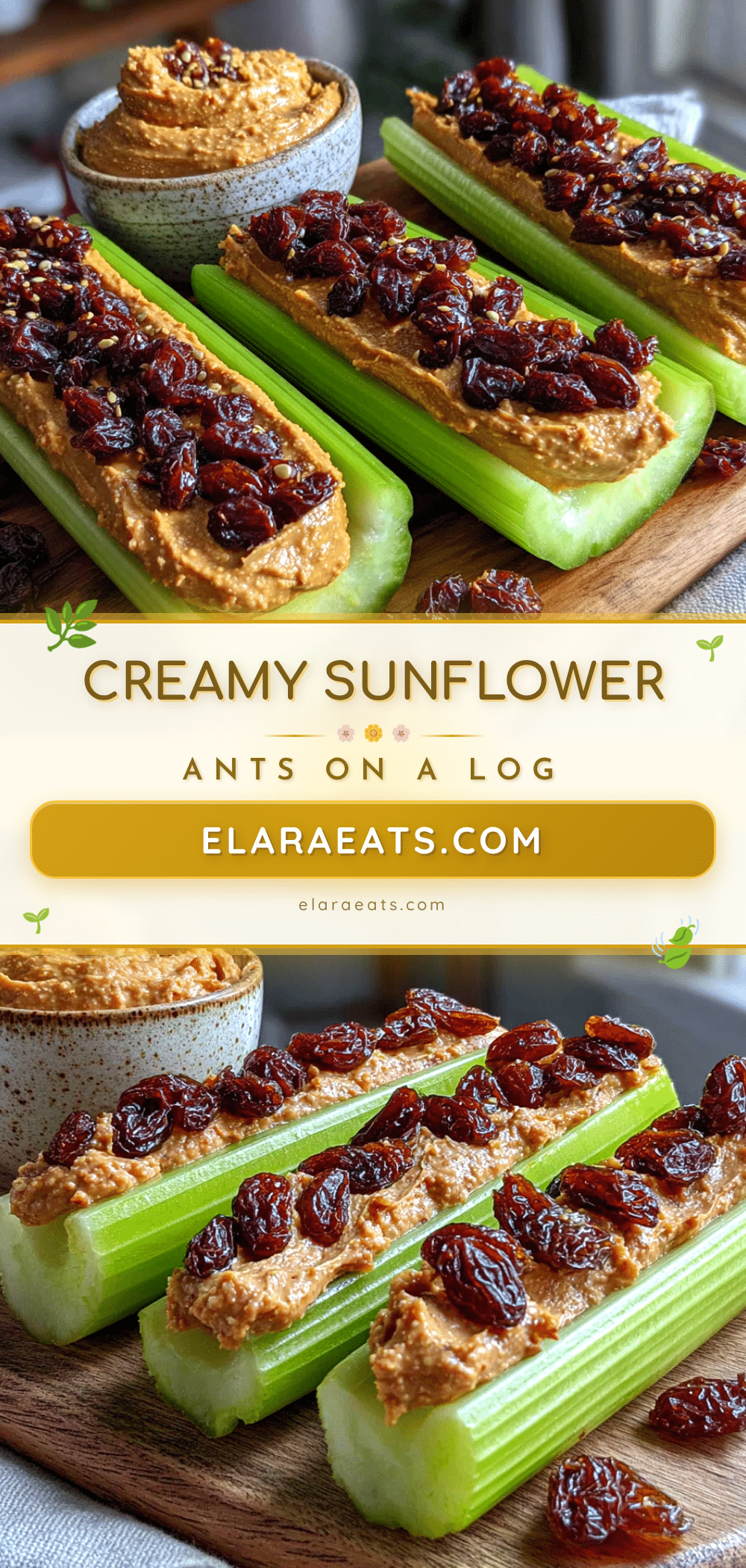 wholesome ants on a log with sunflower seed butter recipe