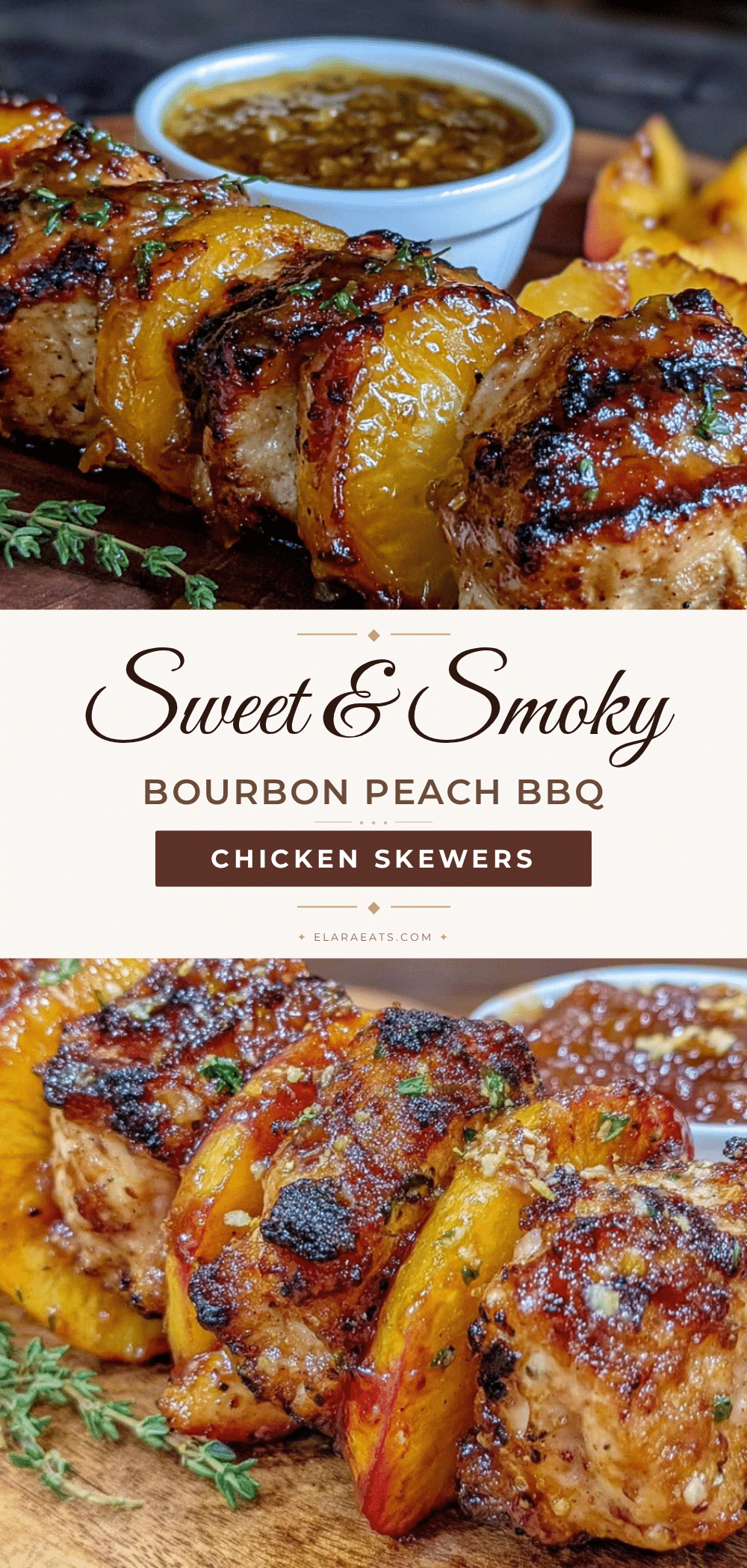 bourbon peach bbq chicken skewers recipe