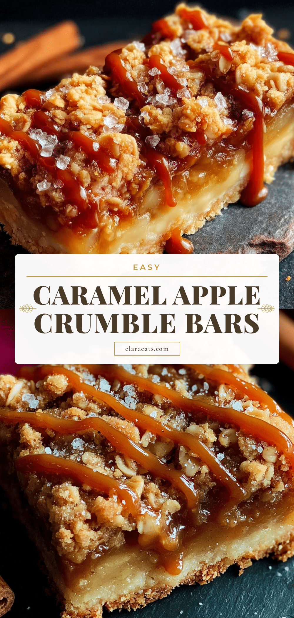 caramel apple crumble bars recipe