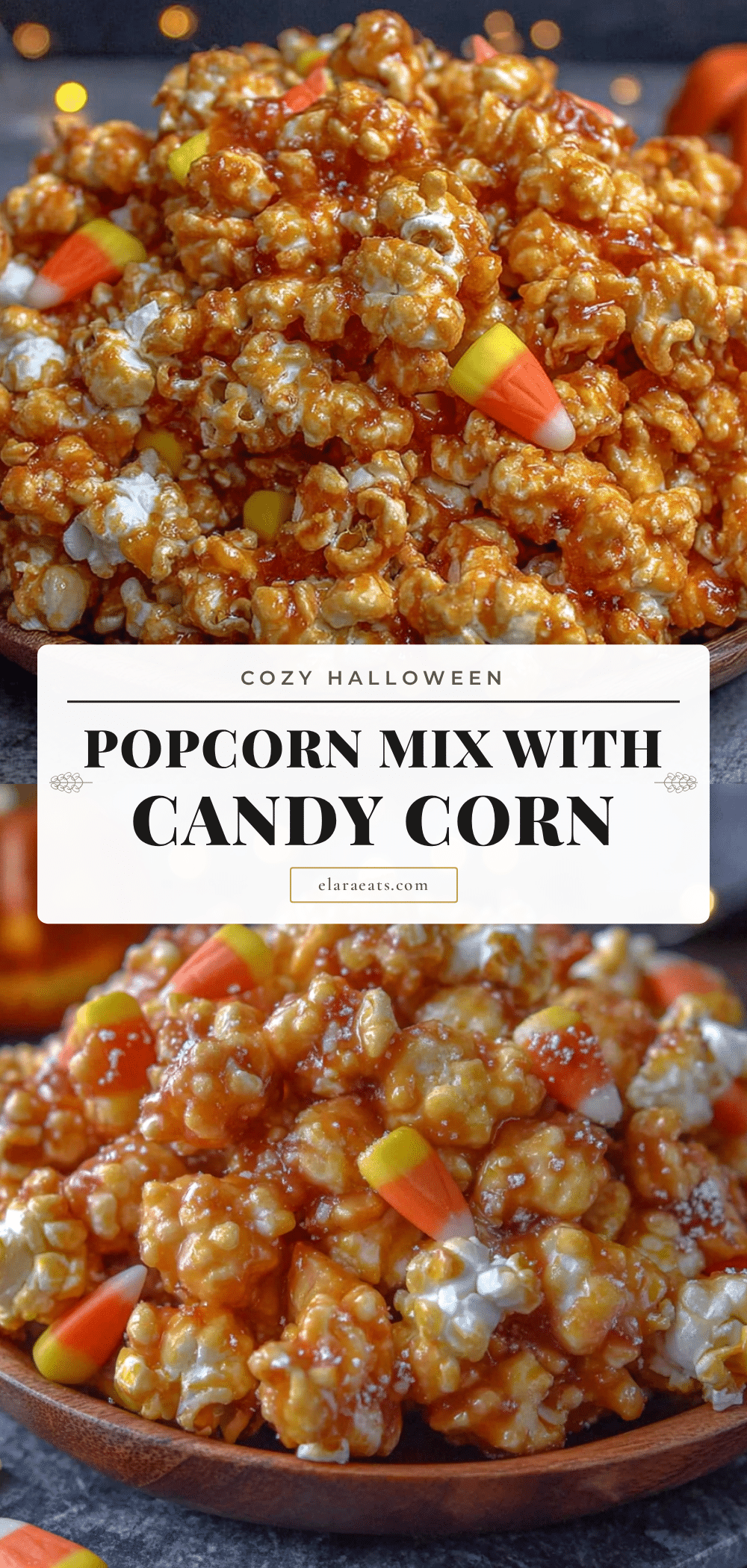 cozy halloween popcorn mix with candy corn recipe