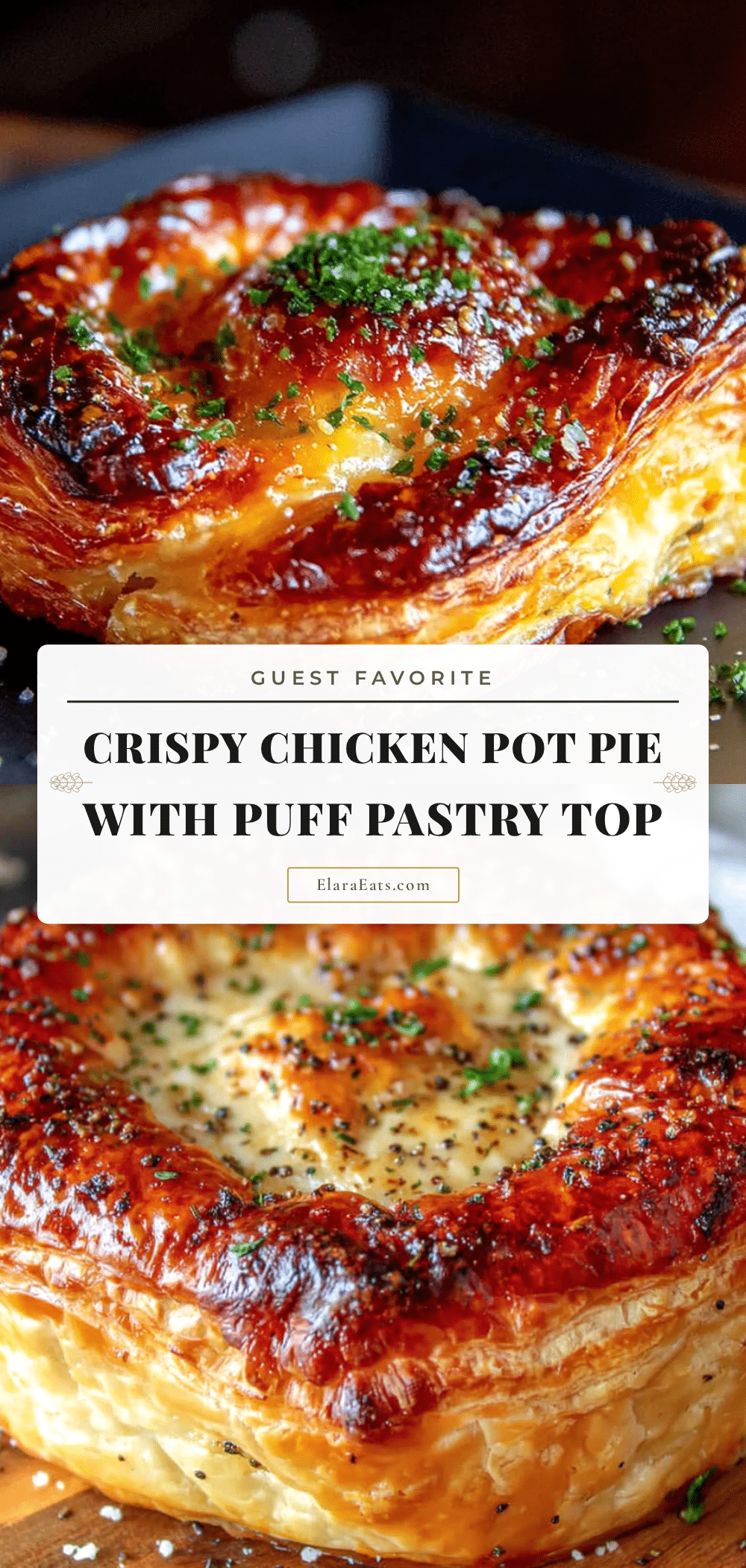 crispy chicken pot pie with puff pastry recipe