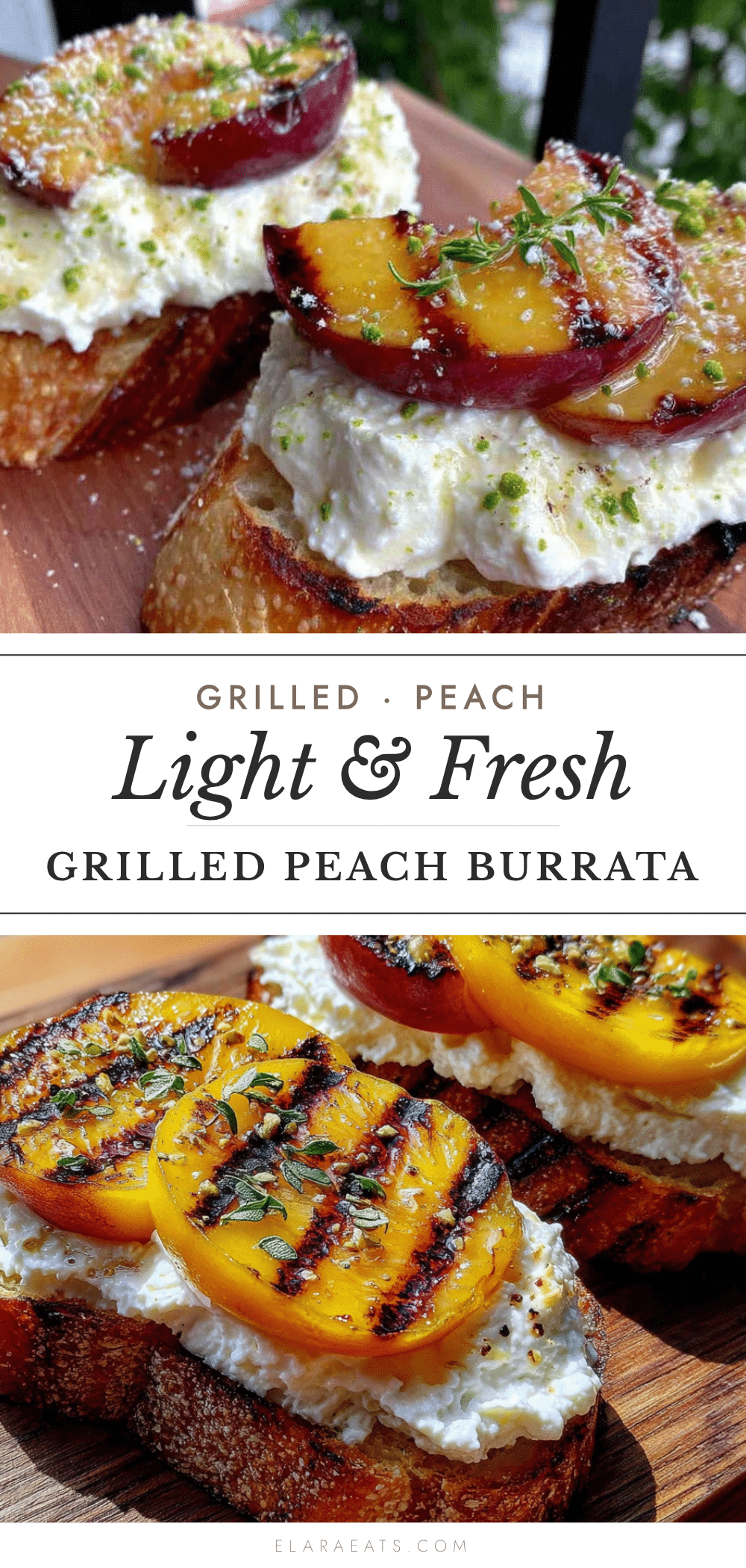 grilled peach burrata crostini recipe