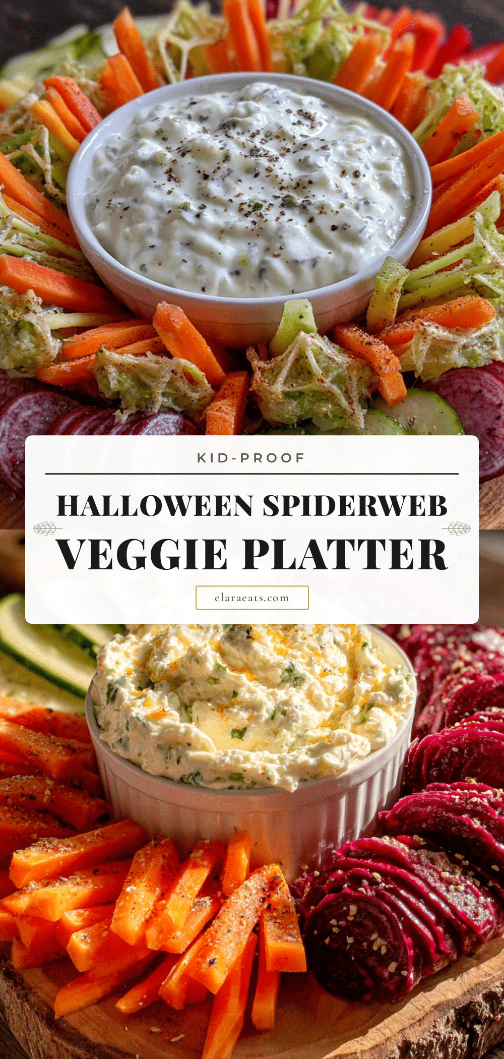 halloween spiderweb veggie platter recipe
