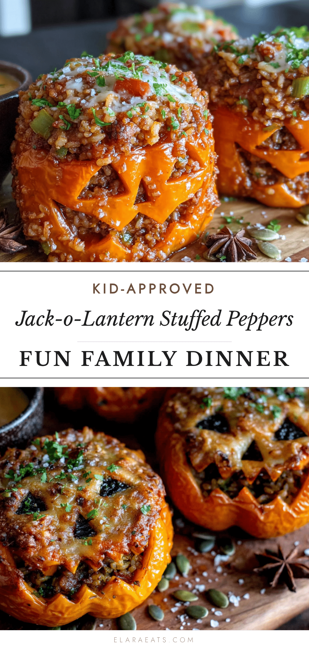 jack-o-lantern stuffed peppers recipe