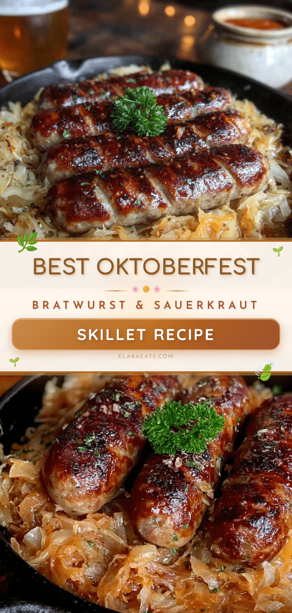 oktoberfest bratwurst and sauerkraut skillet recipe