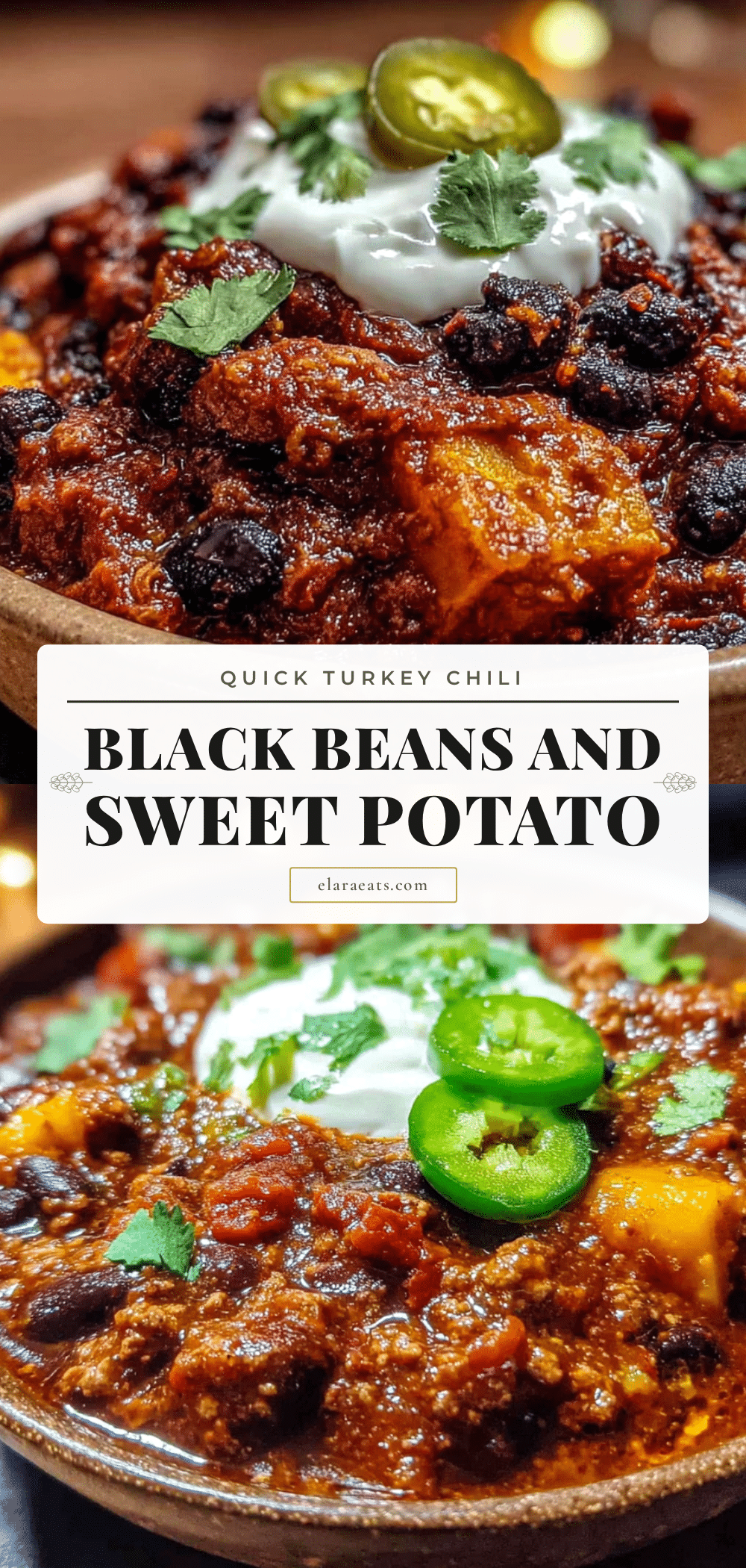 quick turkey chili with black beans and sweet potato recipe