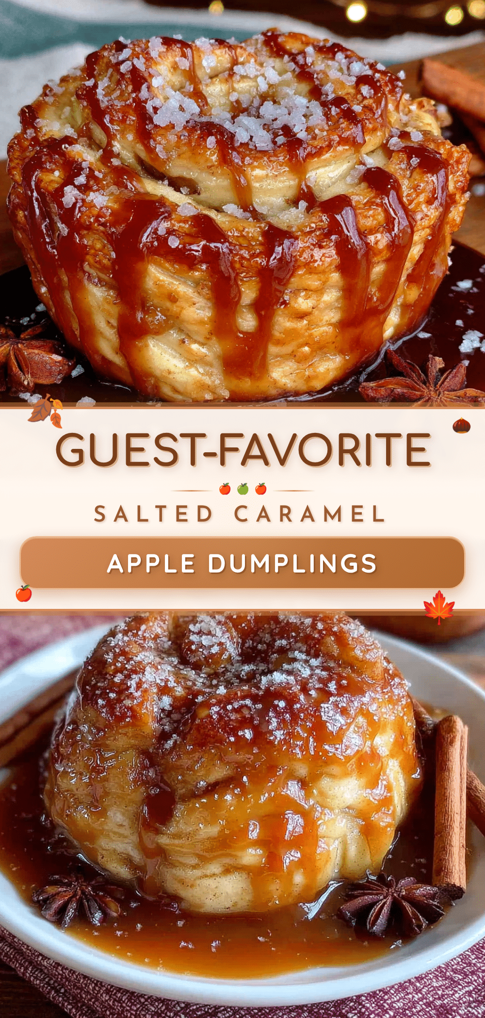 Salted caramel apple dumplings recipe