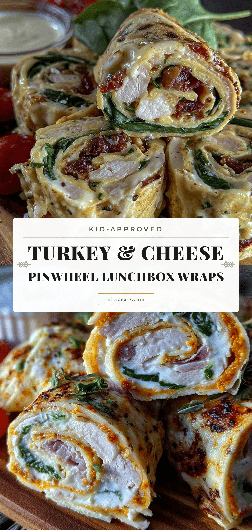 Turkey and cheese pinwheel wraps recipe