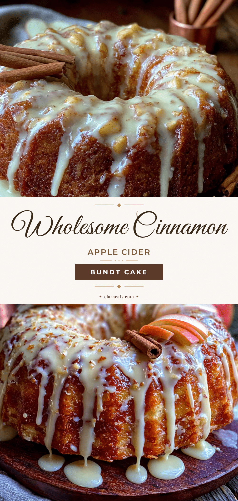 wholesome cinnamon apple cider bundt cake recipe