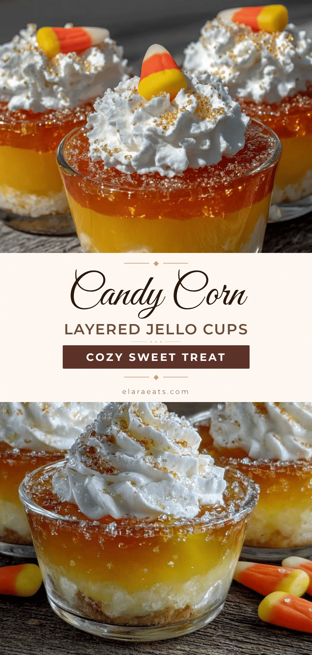 candy corn layered jello cups recipe