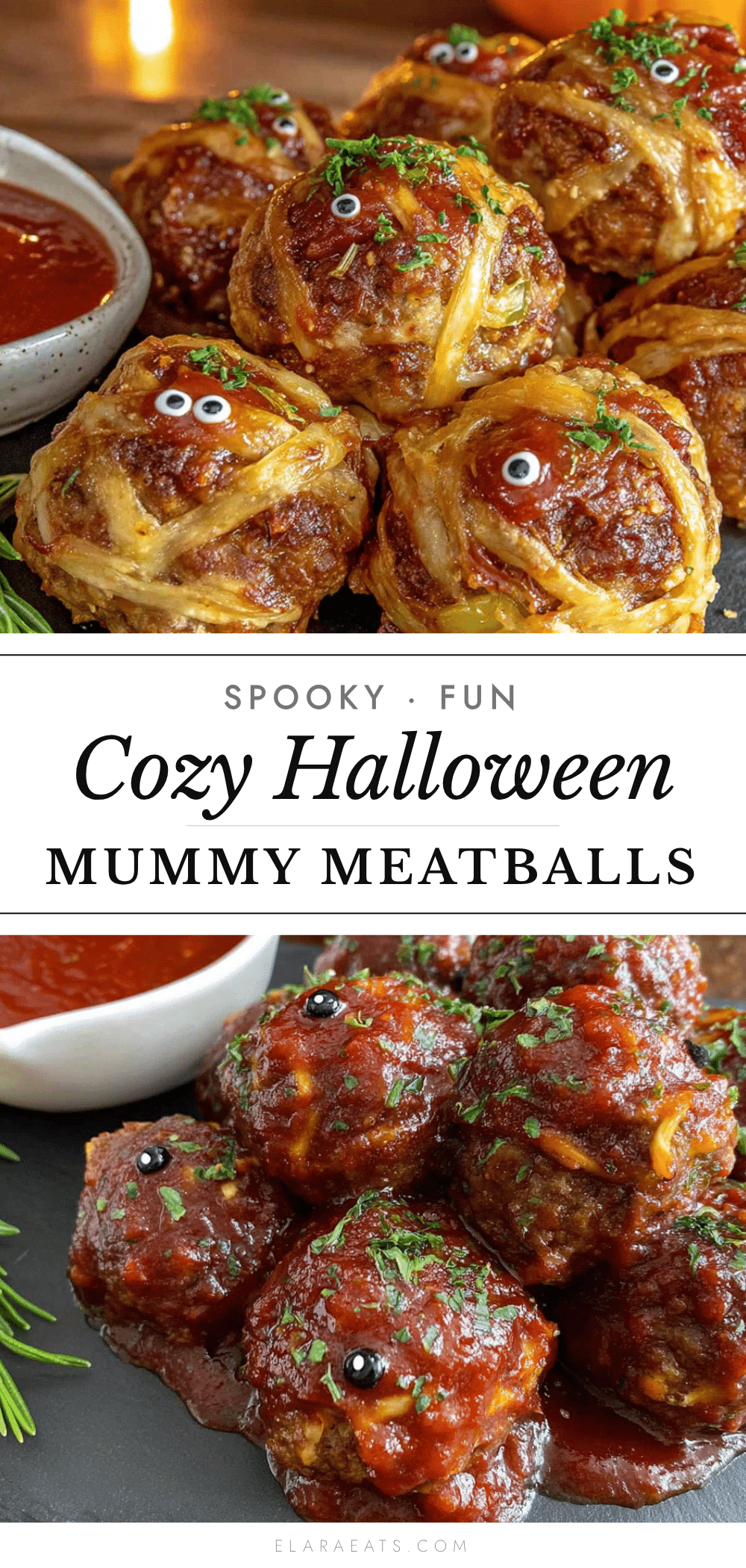 cozy halloween mummy meatballs recipe