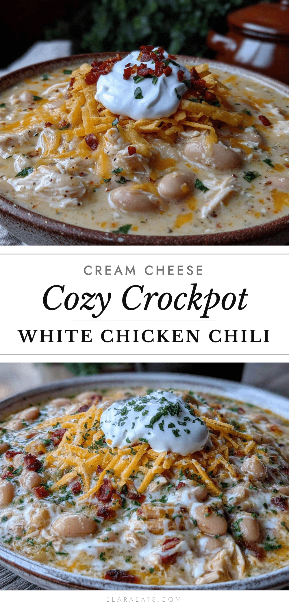 Crockpot White Chicken Chili with Cream Cheese recipe