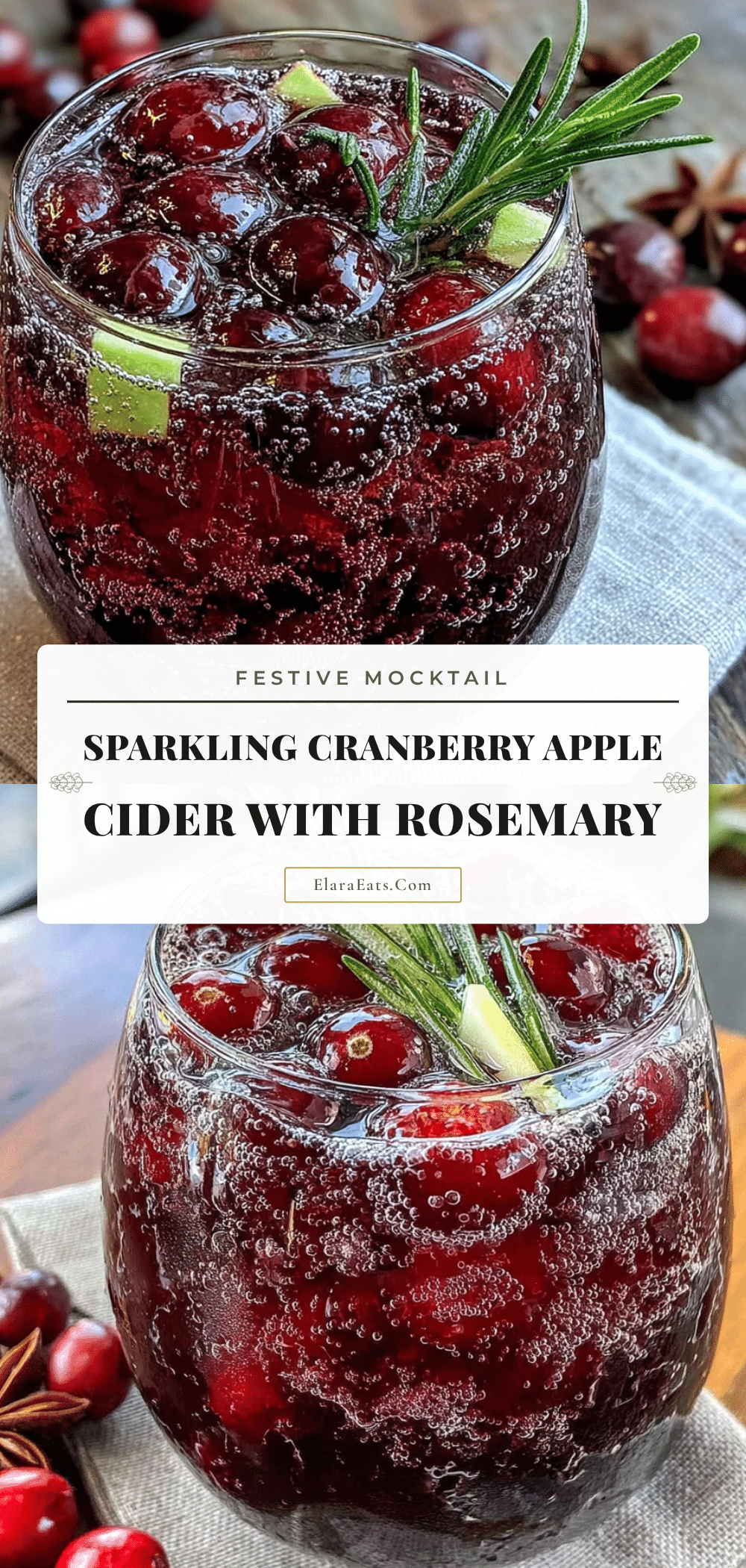festive sparkling cranberry apple cider mocktail recipe