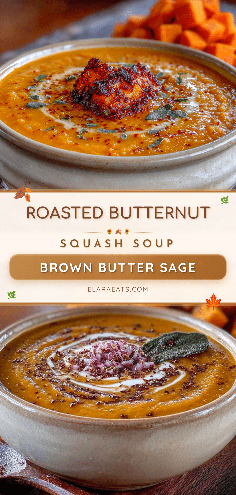 roasted butternut squash soup with brown butter sage recipe