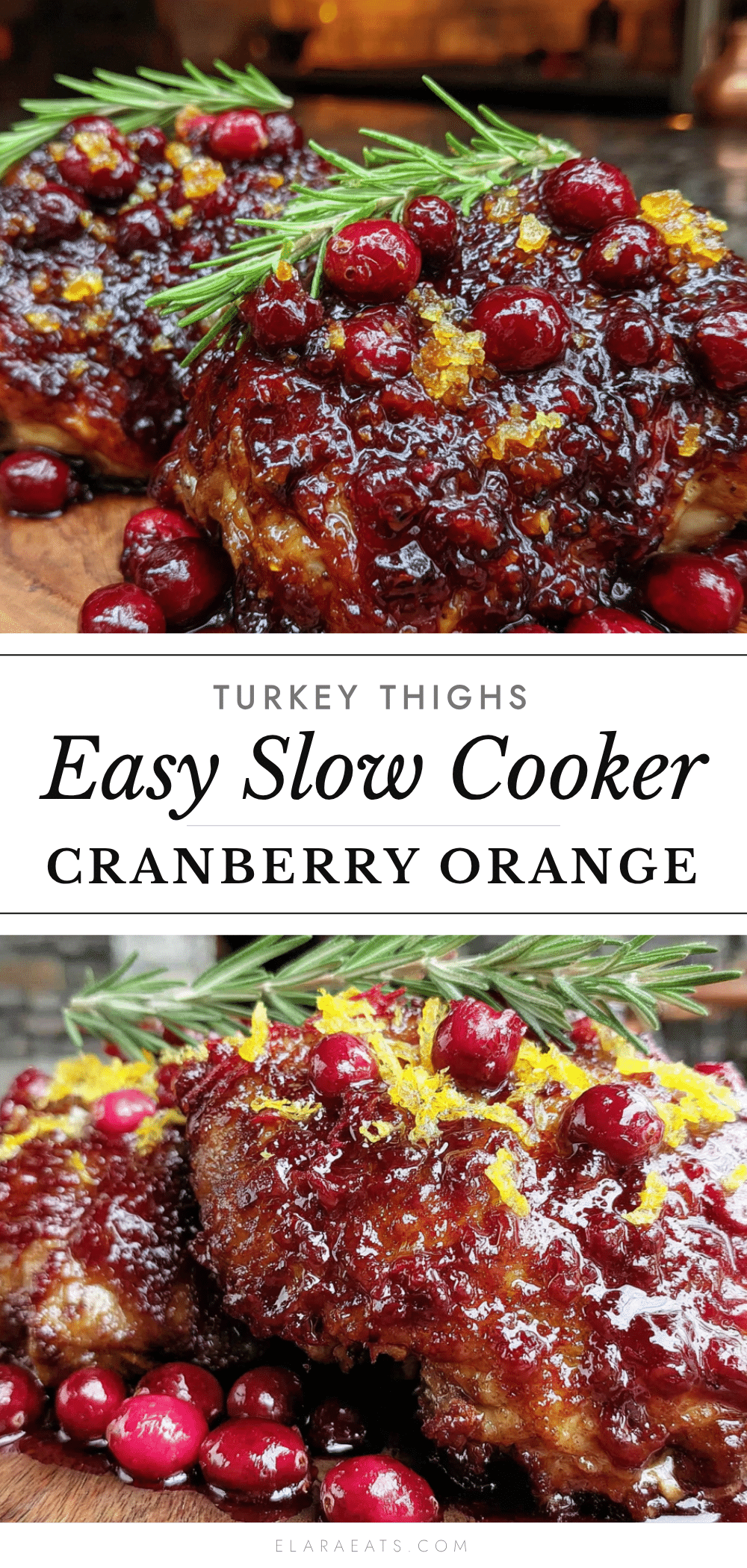 slow cooker cranberry orange glazed turkey thighs recipe